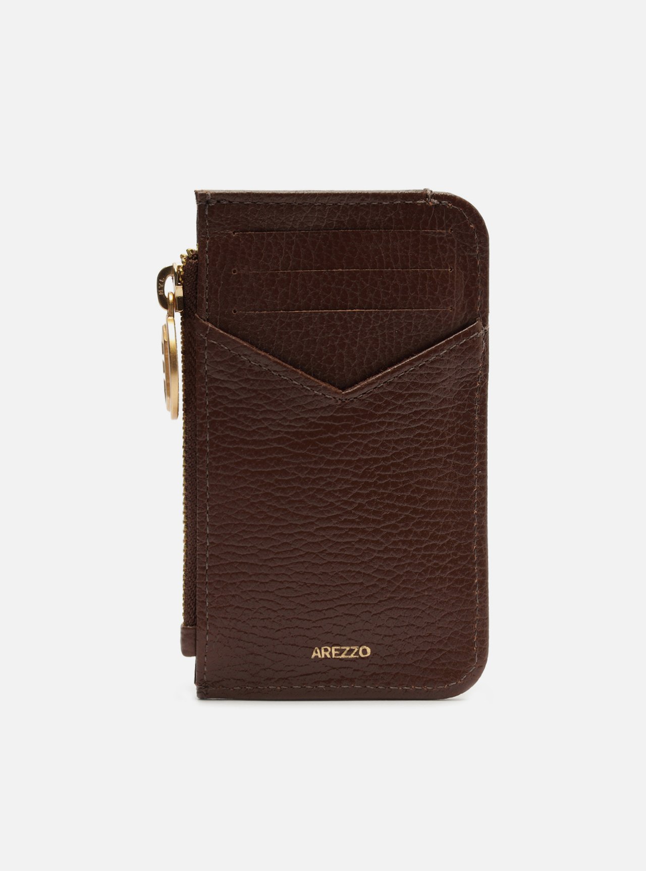 キュエリスト Porta-Cartão Marrom Couro Bolso Zíper | Arezzo