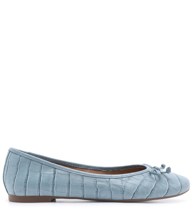 Sapatilha Azul Croco Tiny Bow New Cielo