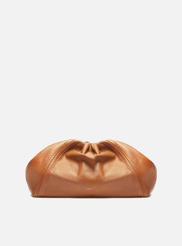 Bolsa Tiracolo Marrom Couro Grande Metal