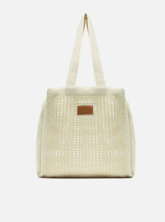 Bolsa Metalizada Crochê Shopping Grande