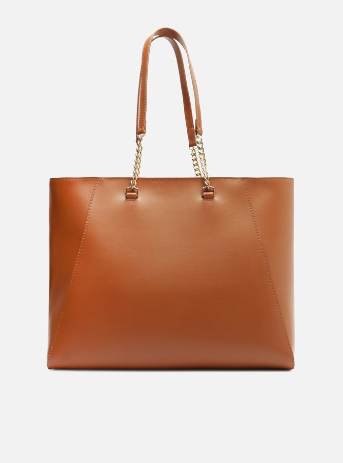 Bolsa Shopping Marrom Grande Costuras