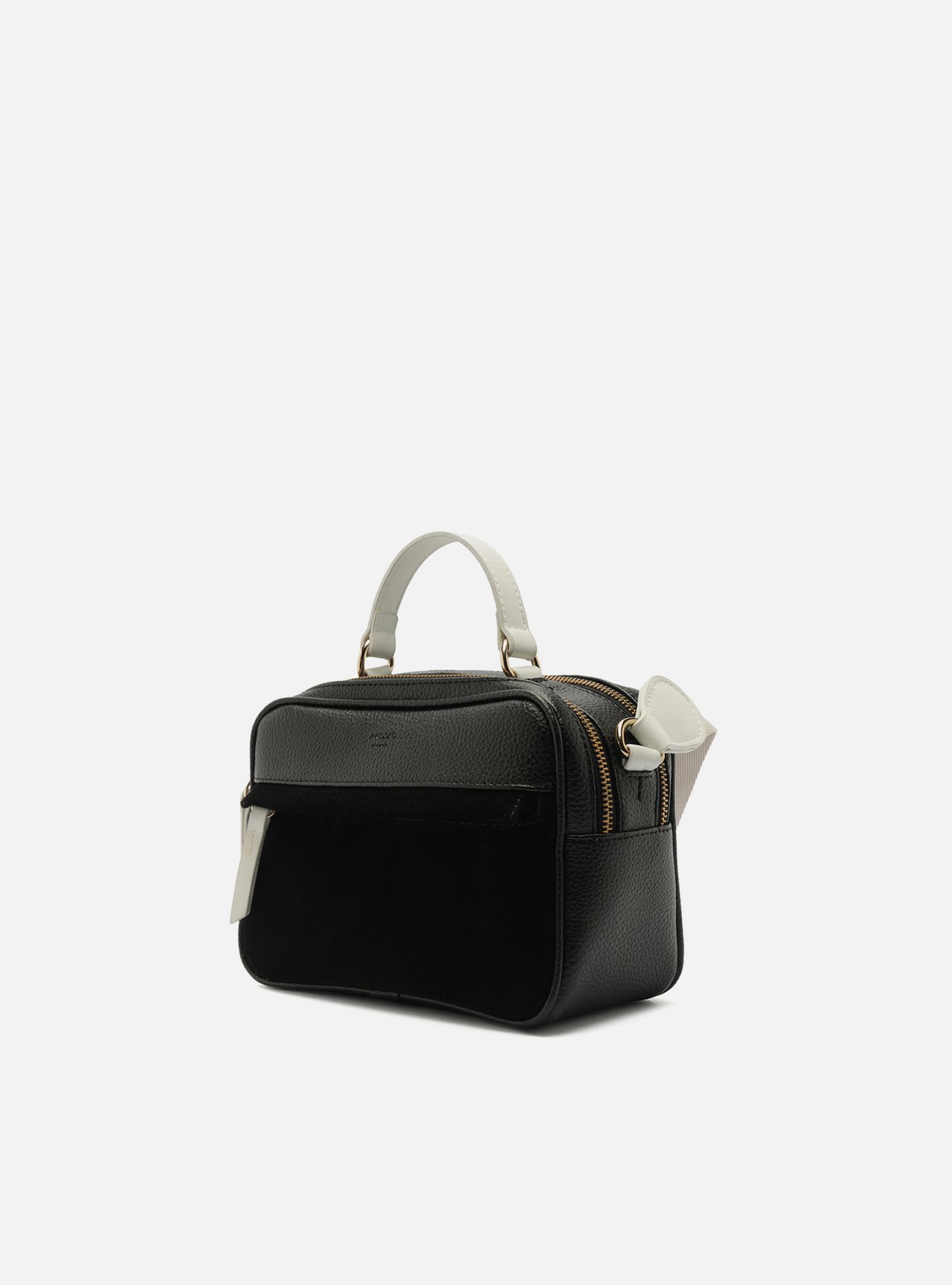 Bolsa Tiracolo Preta Prione Média Branca — foto 2