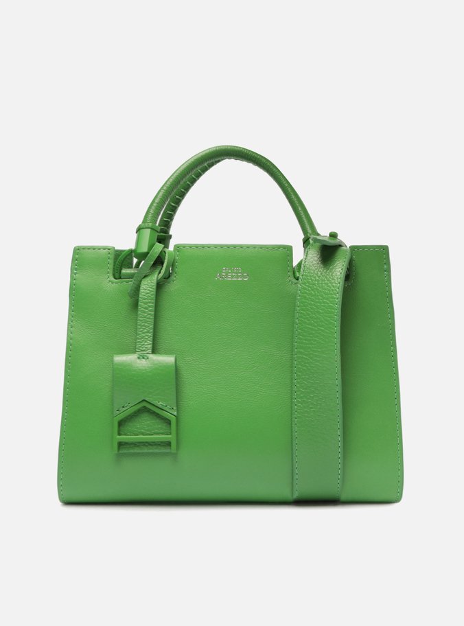 Bolsa Tote Verde Couro Abbraccio Monocolor Média