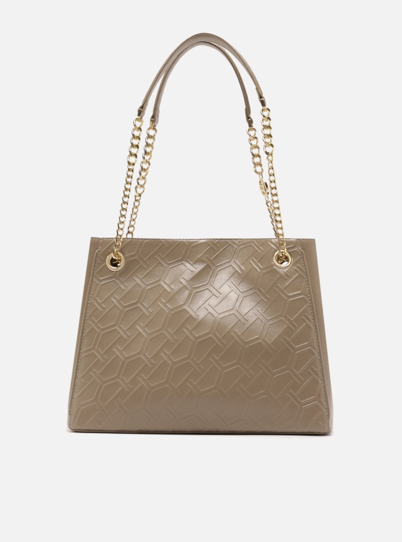 Bolsa Shopping Cinza Couro Grande Corrente — foto 3