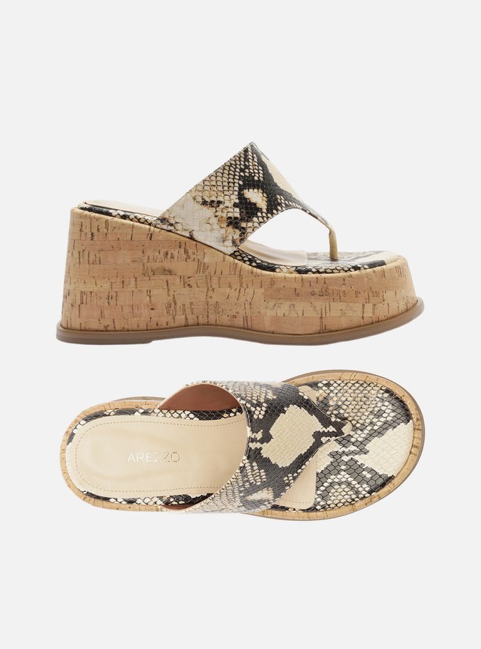 Tamanco Animal Print Plataforma Tira Única