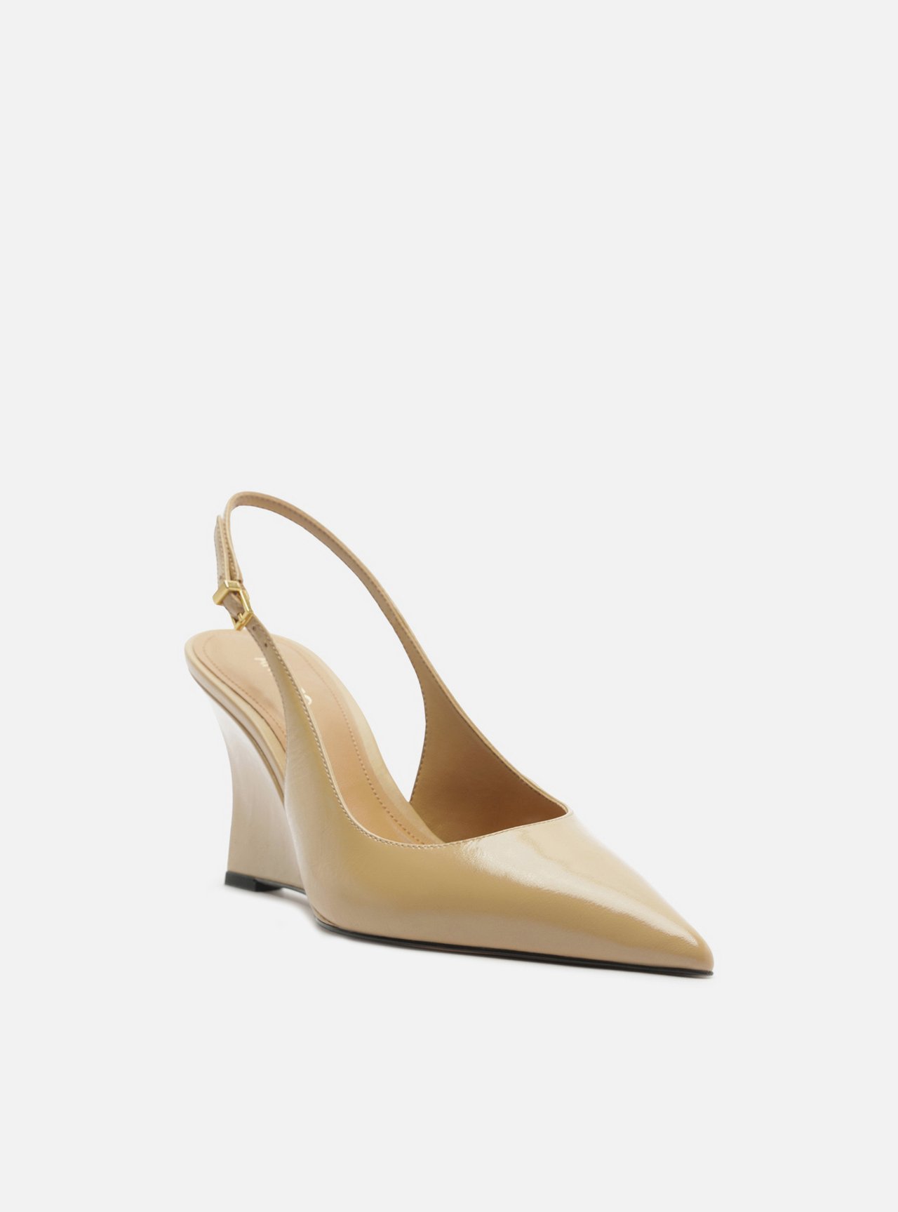 Scarpin Nude Couro Anabela Slingback — foto 2