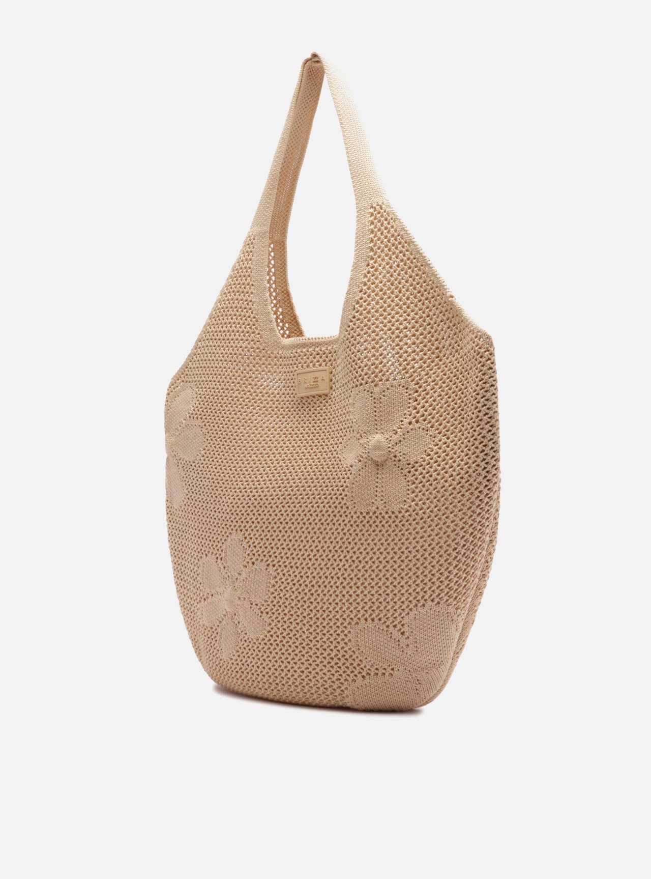 Bolsa Shopping Nude Crochê Grande Brizza — foto 2