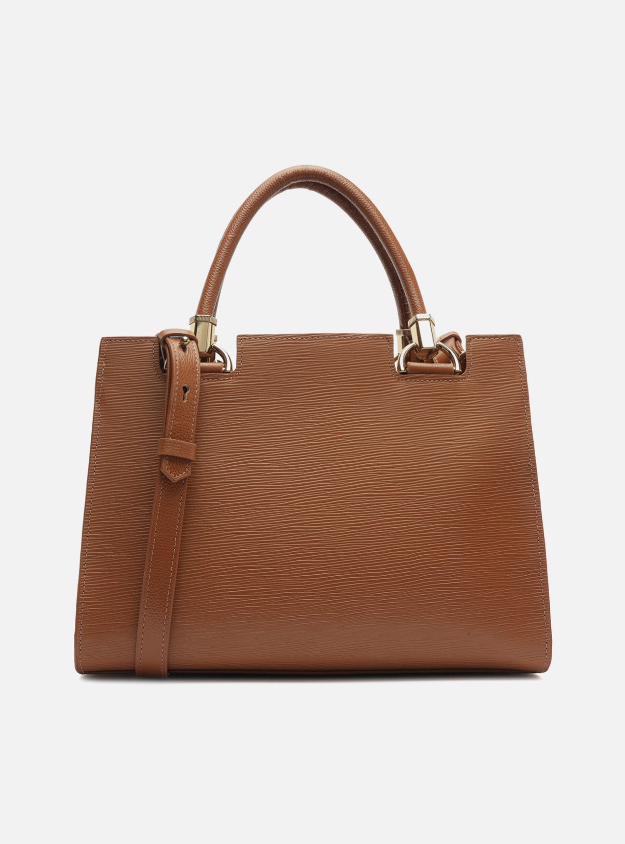 Bolsa Tote Caramelo Couro Abraccio Grande — foto 3