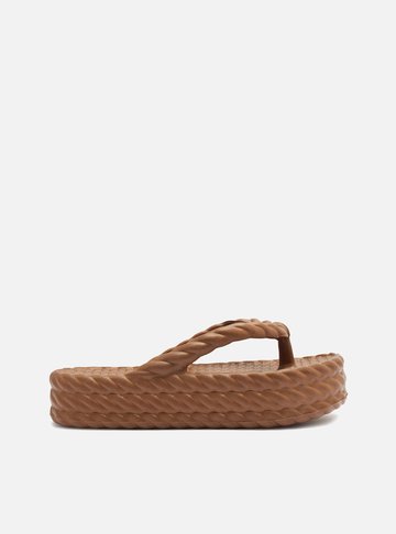 Sandália Marrom Flatform Marrocos Mid