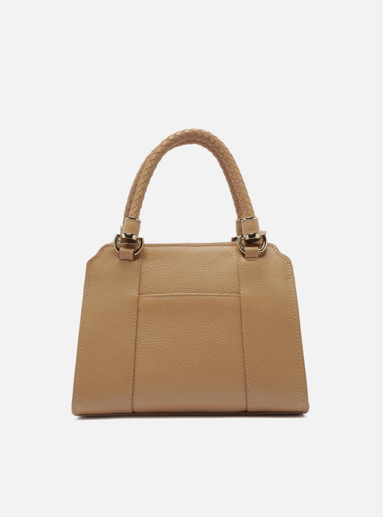 Bolsa Tote Bege Couro Piazza Média — foto 3