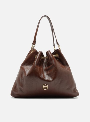 Bolsa Hobo Marrom Couro Grande Matelassê