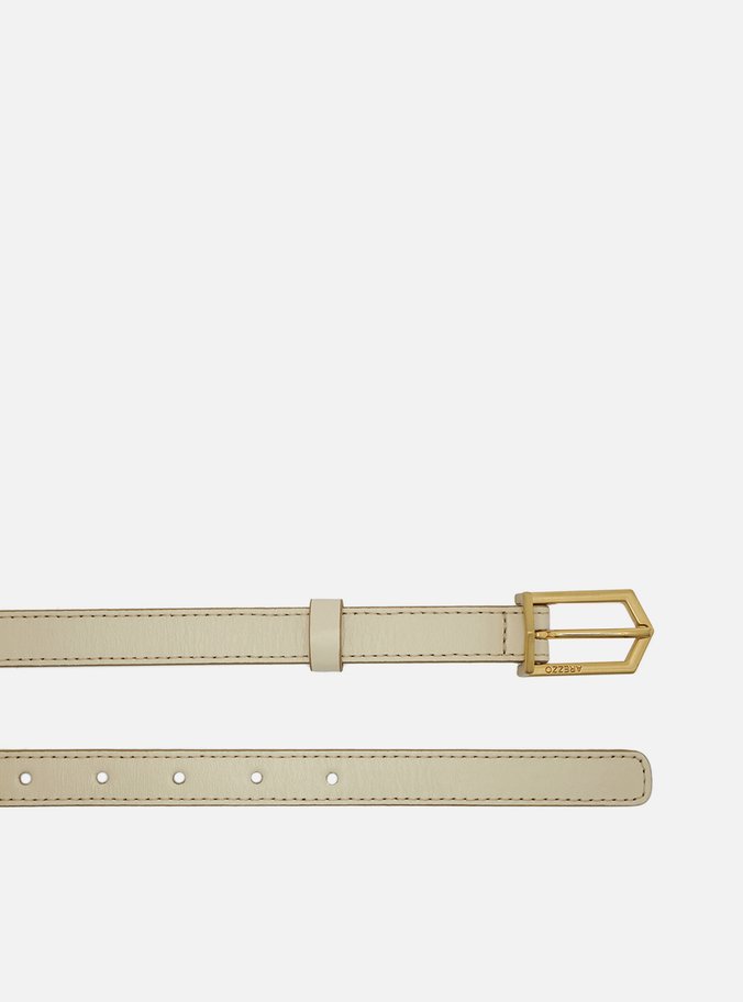 Cinto Off-White Couro Fino Victória