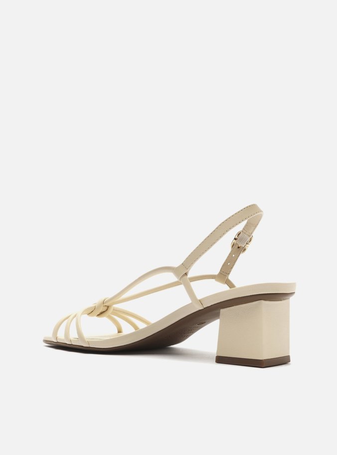 Sandália Off-White Bloco Bico Quadrado Tiras
