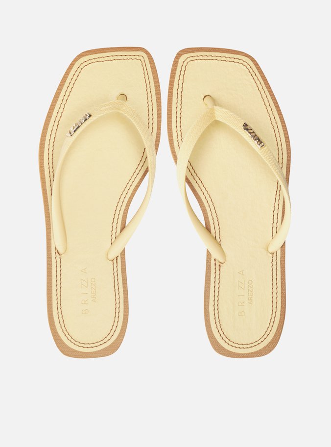 Chinelo de Dedo Bege Recouro Color Square