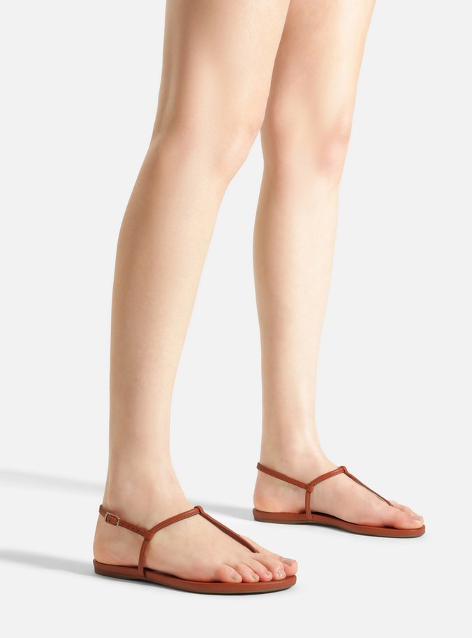 Sandália Rasteira Laranja Tiras Slim Básica