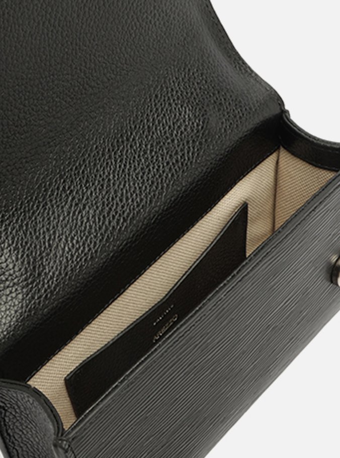 Bolsa Tiracolo Preta Couro Abraccio Pequena