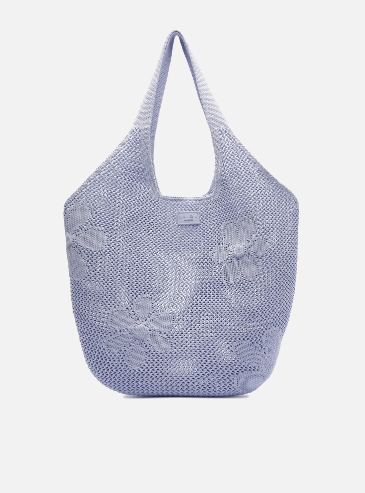 Bolsa Shopping Azul Crochê Grande Brizza — foto 1