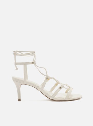 Sandália Off-White Salto Fino Amarração