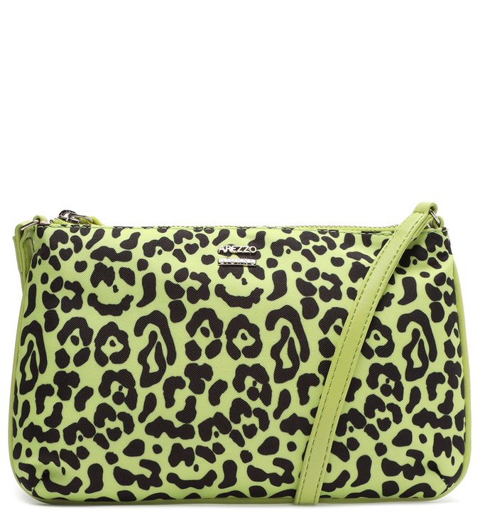 Bolsa Tiracolo Animal Print Verde Morgana Pequena