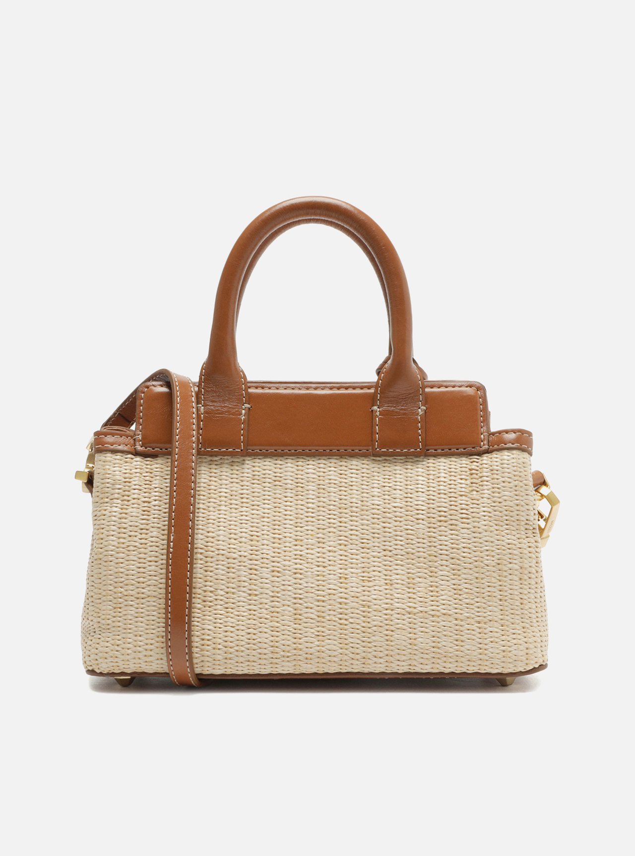 Bolsa Tote Marrom Ráfia Victória Pequena — foto 3