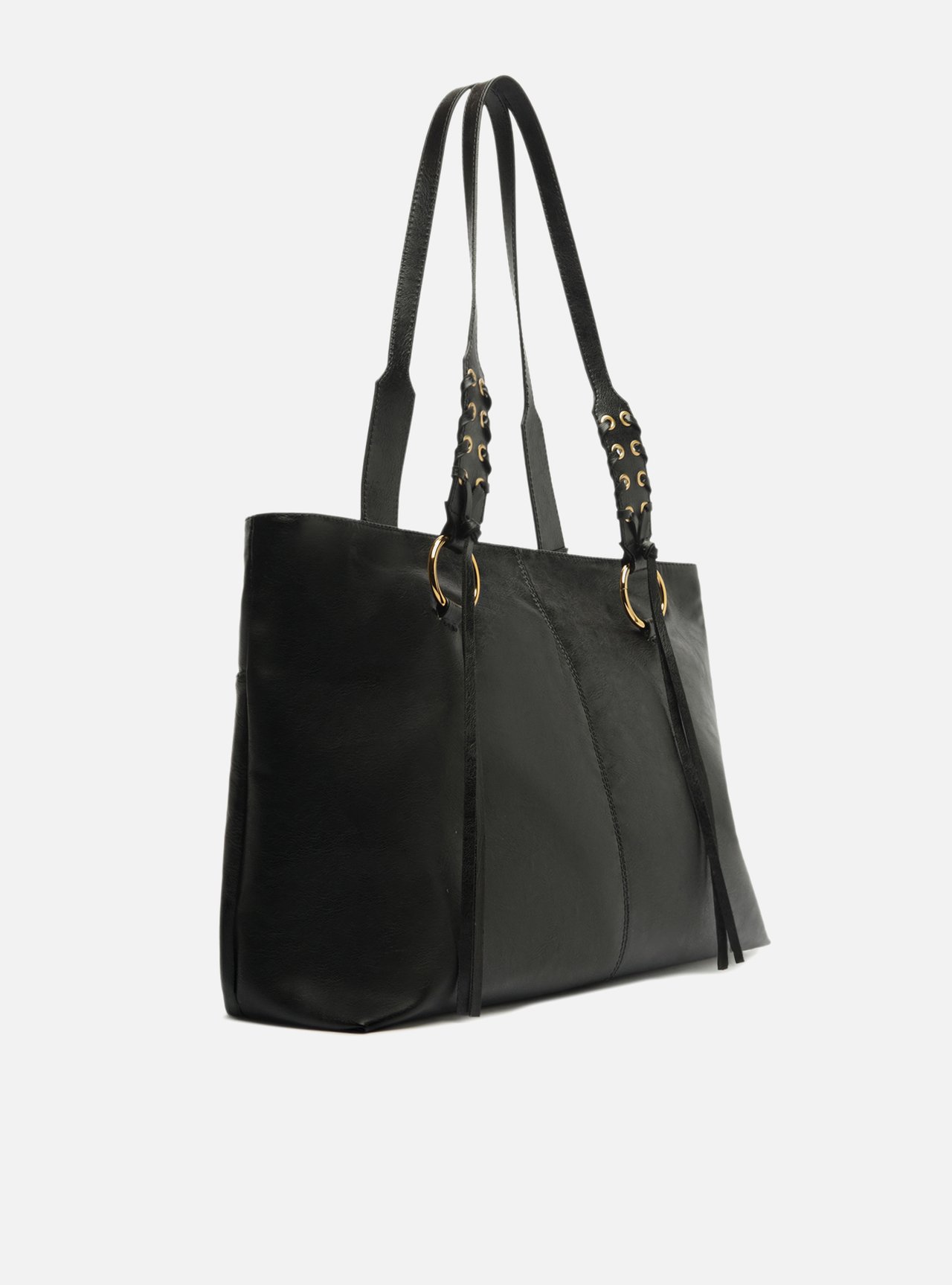 Bolsa Shopping Preta Grande Alças Ilhoses — foto 5
