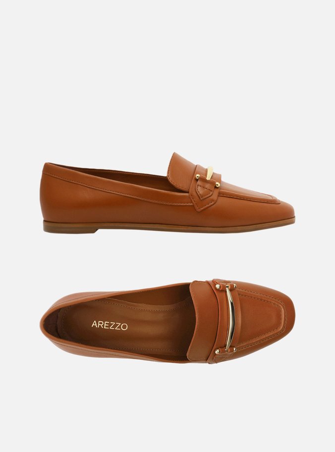 Mocassim Marrom Bridão Metálico Moderno