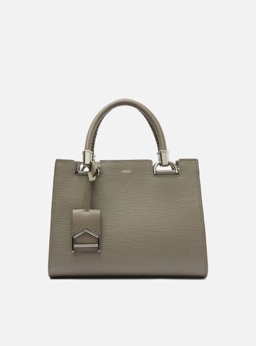 Bolsa Tote Cinza Couro Abraccio Média