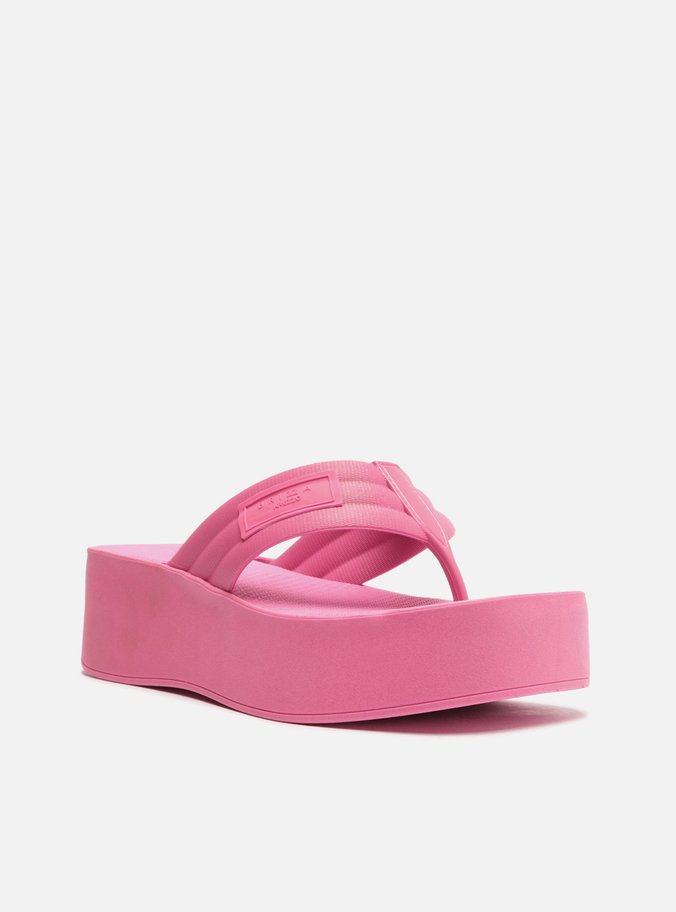 Sandália Rosa Flatform Tiras Brizza