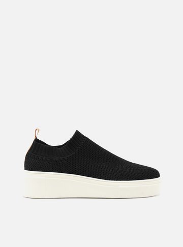 Tênis Slip On Preto Tricot