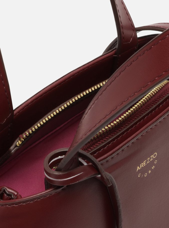Bolsa Tote Vermelha Média Costuras Bag Charm