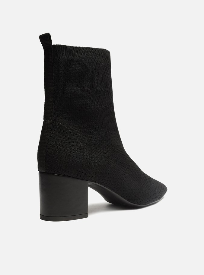 Bota Preta Knit Cano Médio Easy