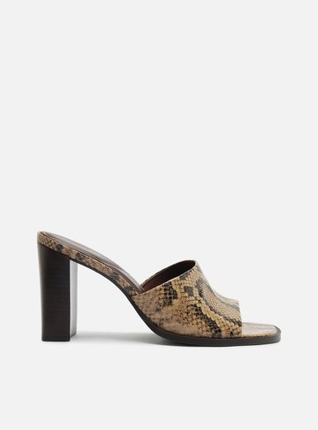 Arezzo — Tamanco Animal Print Salto Bloco