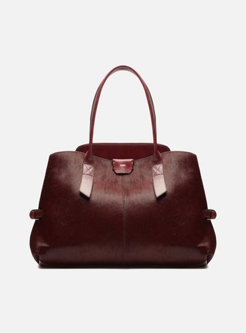 Bolsa Shopping Vermelha Pelo Couro Grande