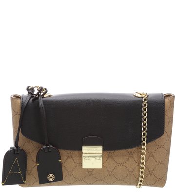 Bolsa Lady Satchel Média Monograma Canvas Preta