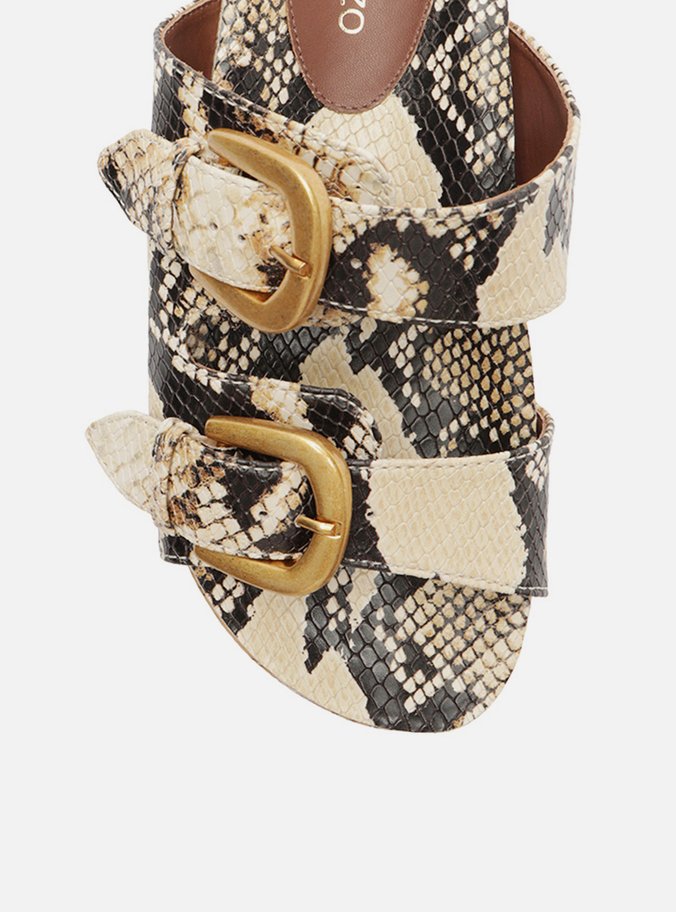 Sandália Snake Flatform Cortiça Fivelas