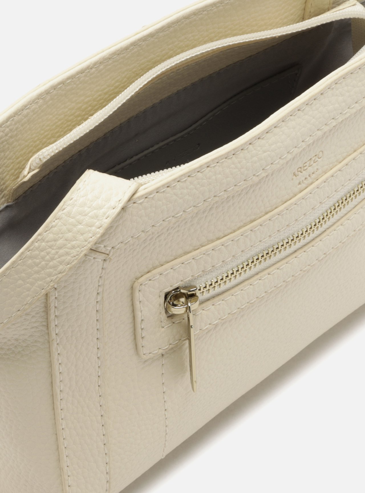 Bolsa Tiracolo Off White Pequena Zíper — foto 4