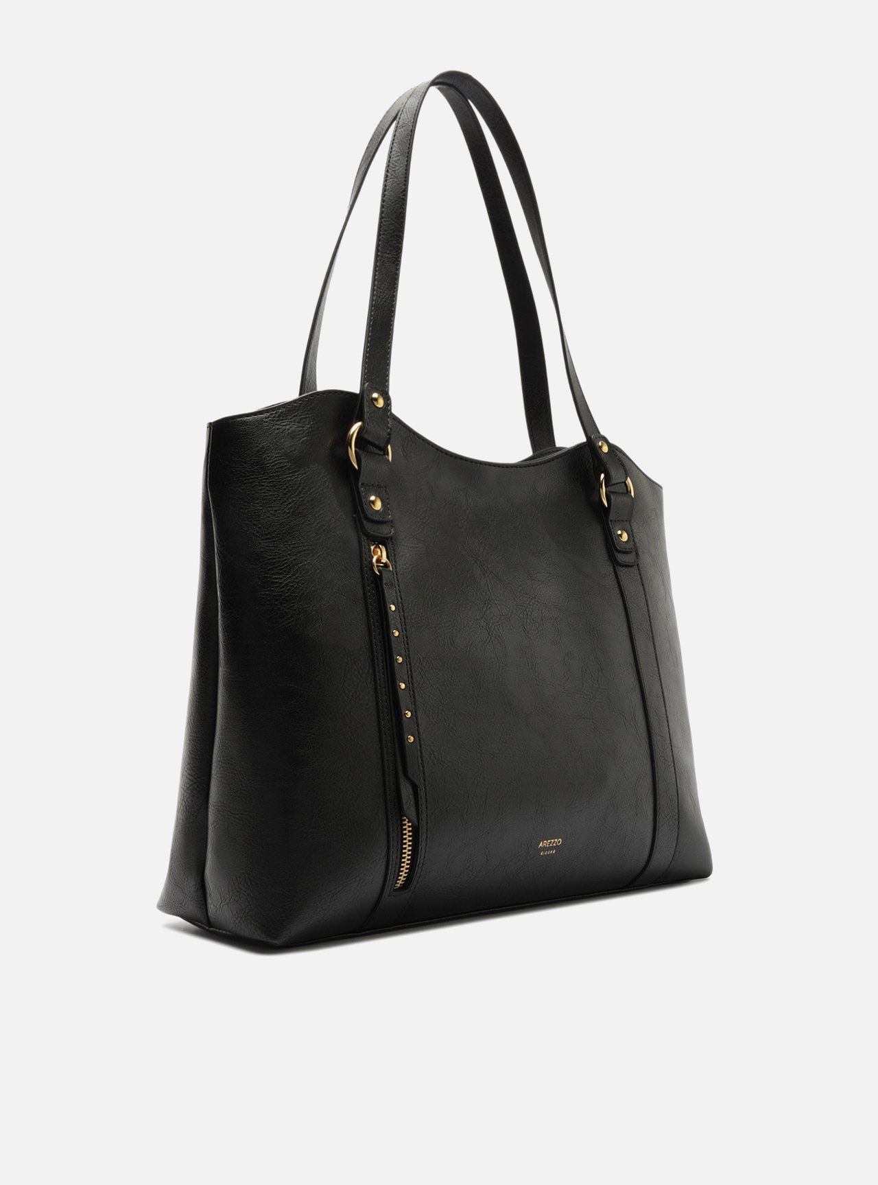 Bolsa Shopping Preta Grande Bolso Frontal Zíper — foto 5