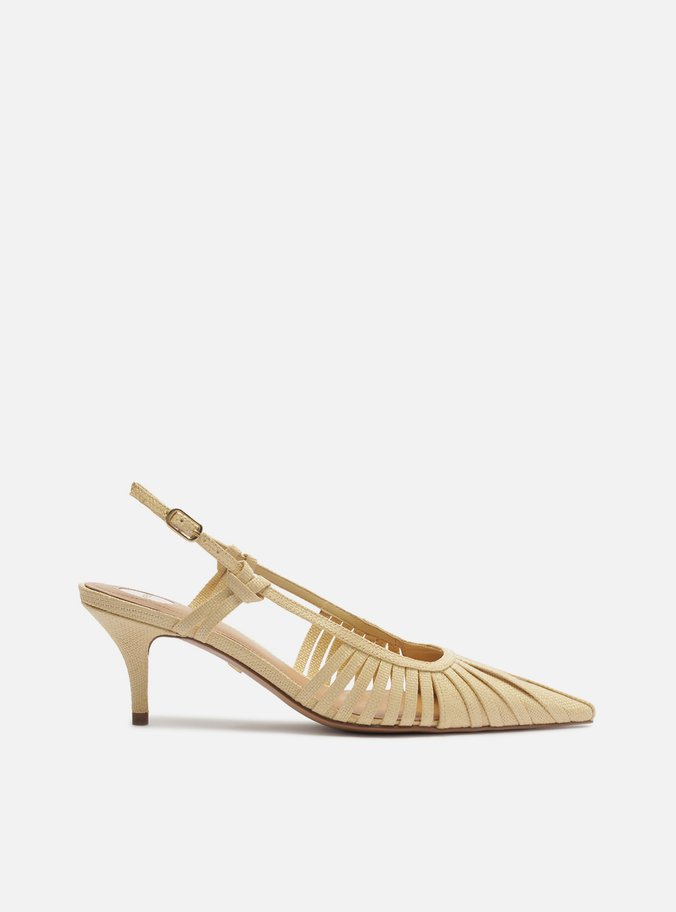 Scarpin Nude Salto Fino Fivela Slingback