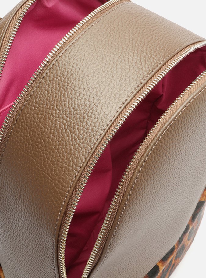 Mochila Marrom Prione Grande Animal Print