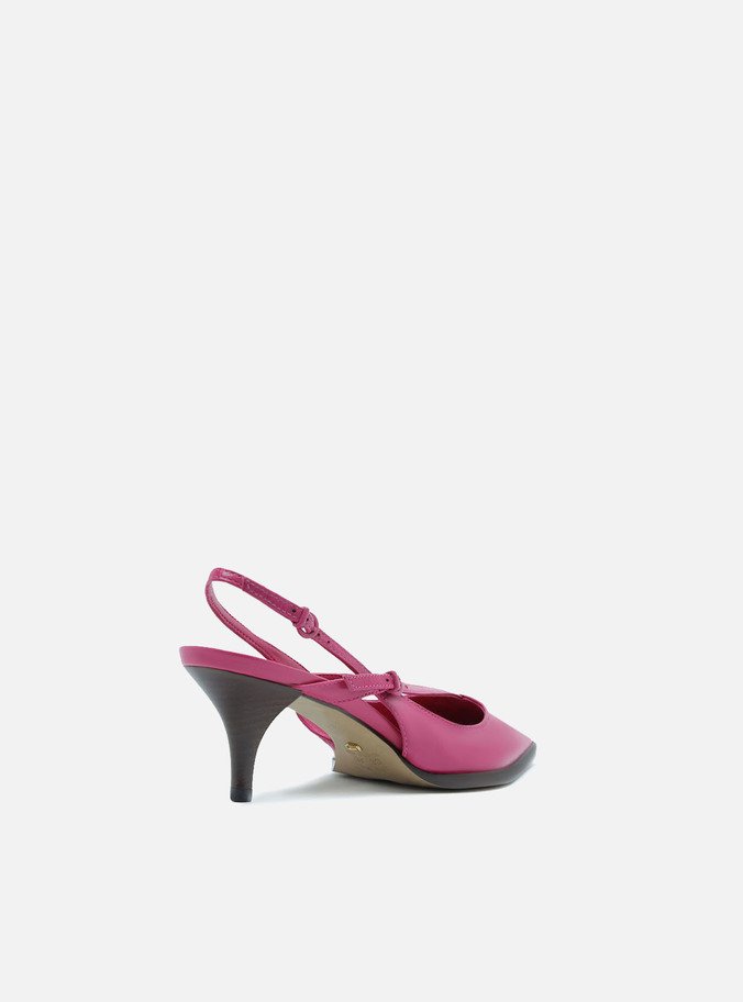 Scarpin Rosa Salto Baixo Tiras