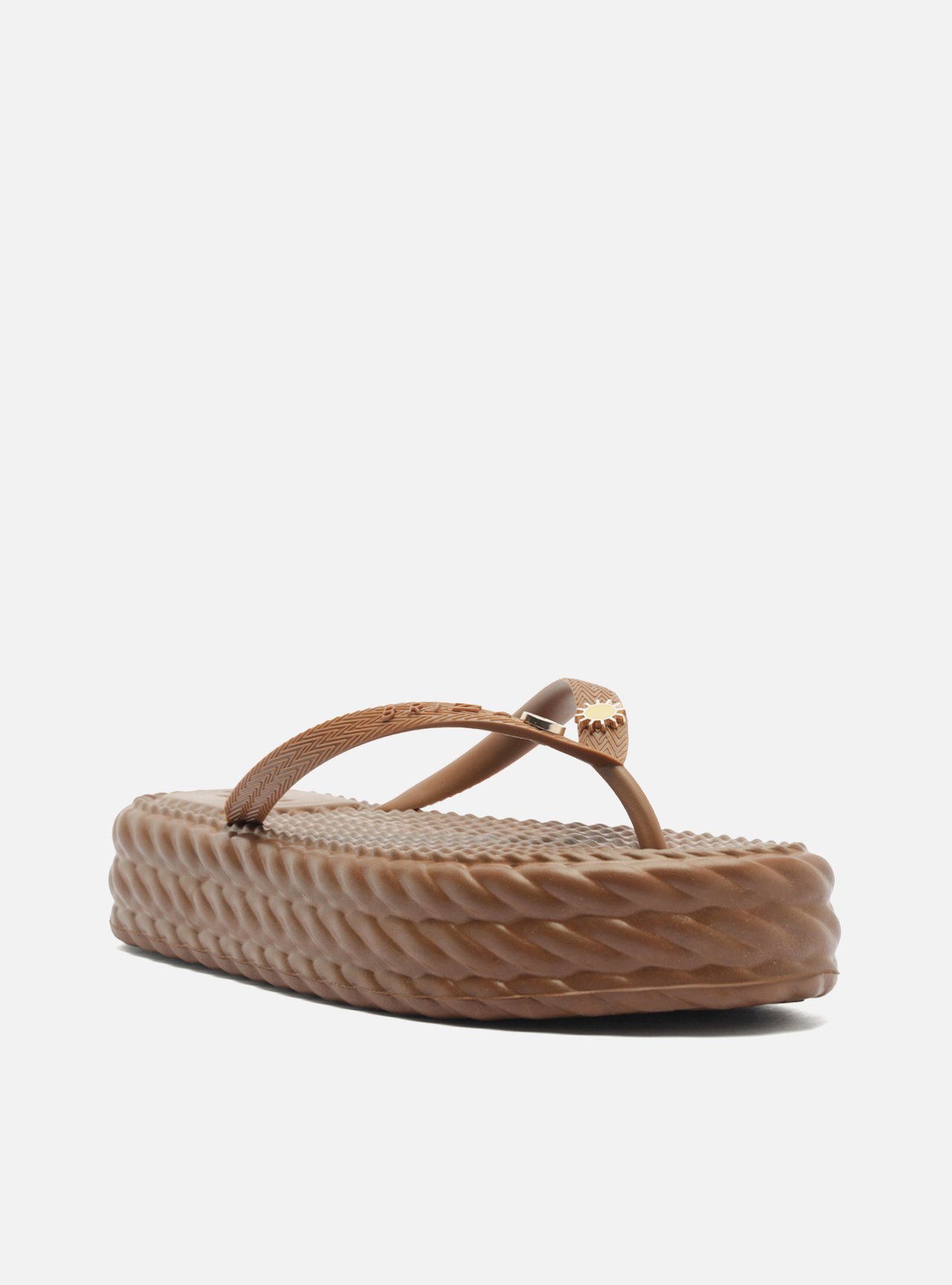 Sandália Marrom Flatform Marrocos Mid Flip Flop Bacio — foto 2