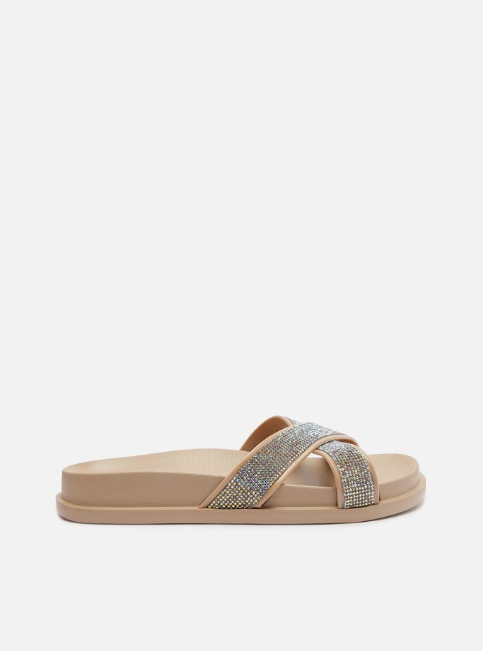 Slide Bege Strass Lara Brizza