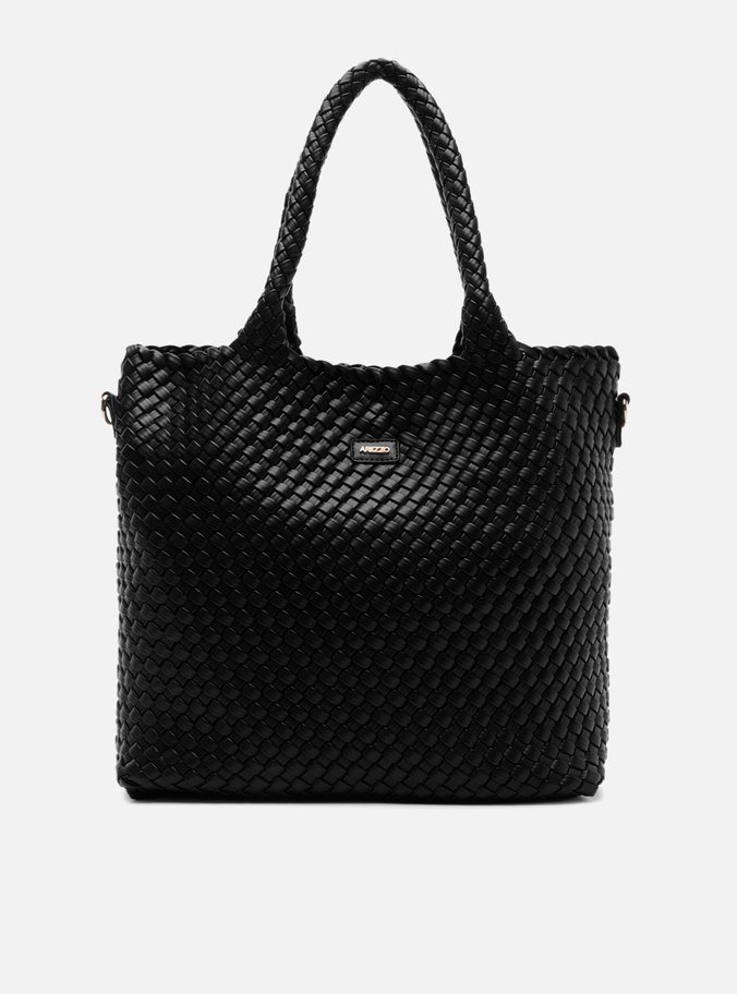 Bolsa Shopping Preta Grande Tramada