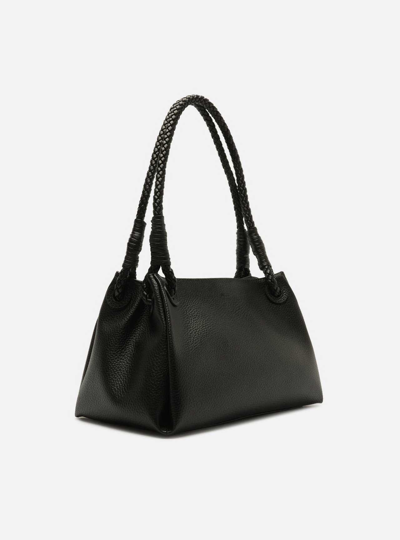 Bolsa Shoulder Preta Média Alça Trançada — foto 5