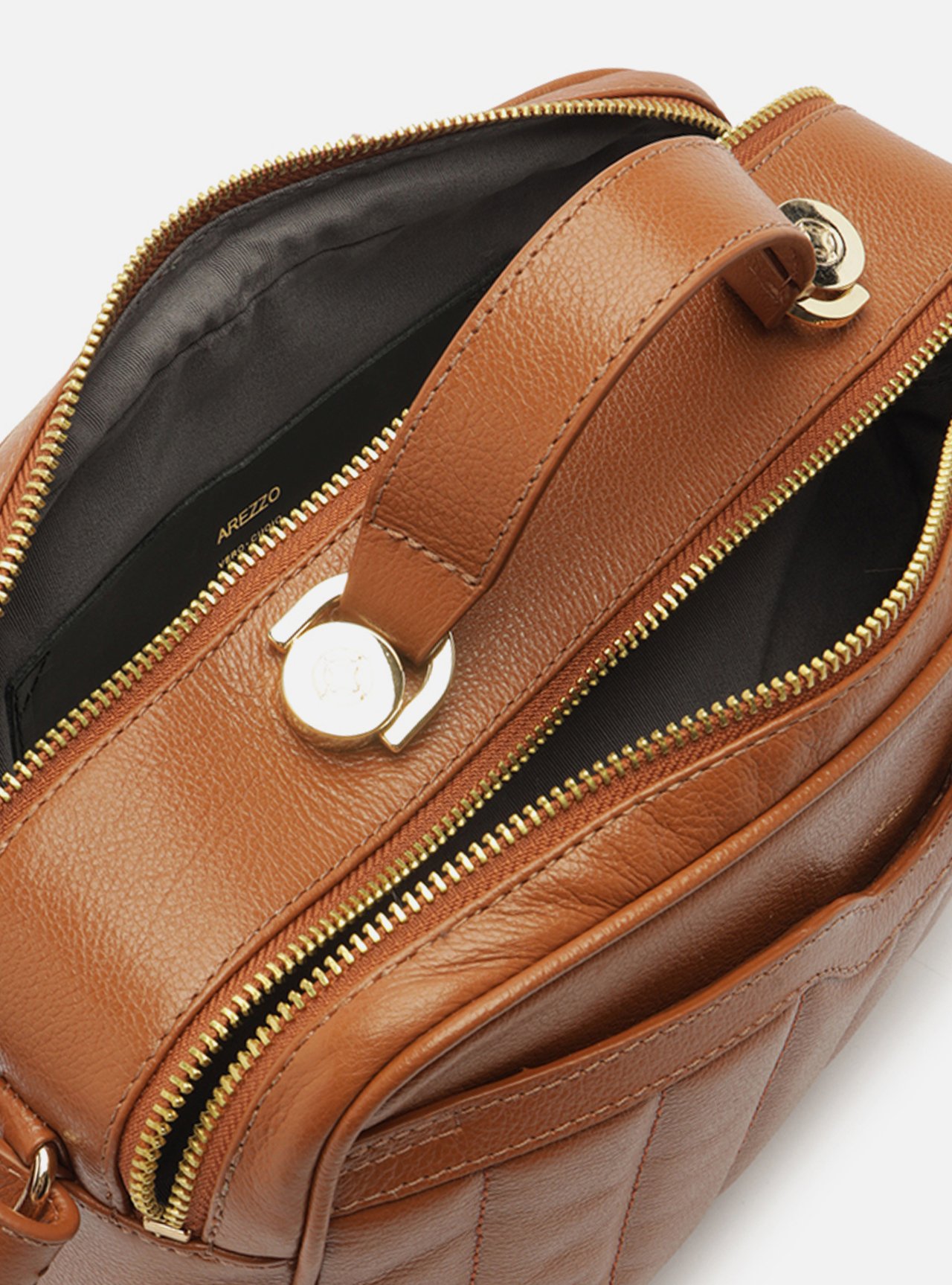 Bolsa Tiracolo Marrom Couro Francine Média — foto 4
