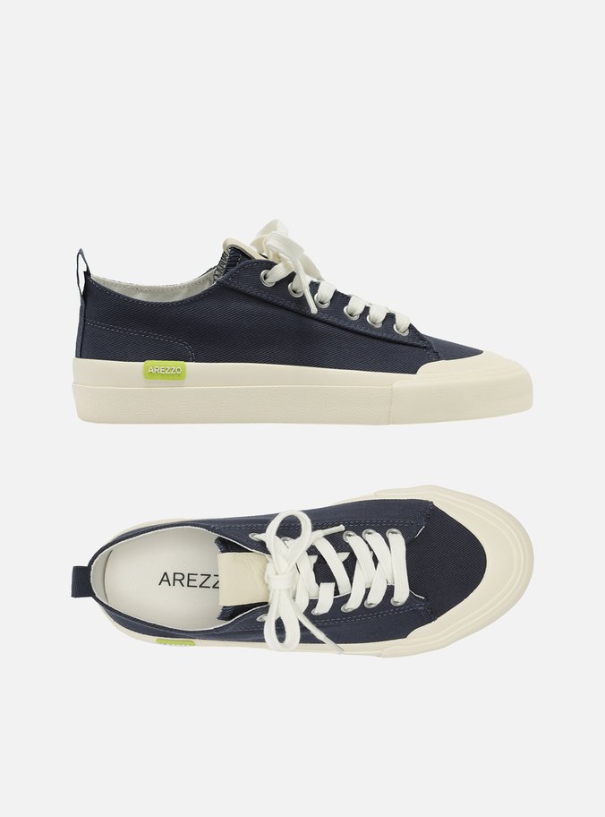 Tênis Azul Lona Canelada Casual