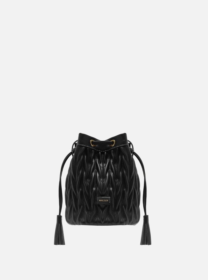 Bolsa Bucket Preta Pequena Tressê