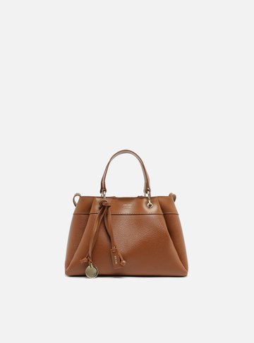 Bolsa Tote Marrom Giorno Média Charm Medalha