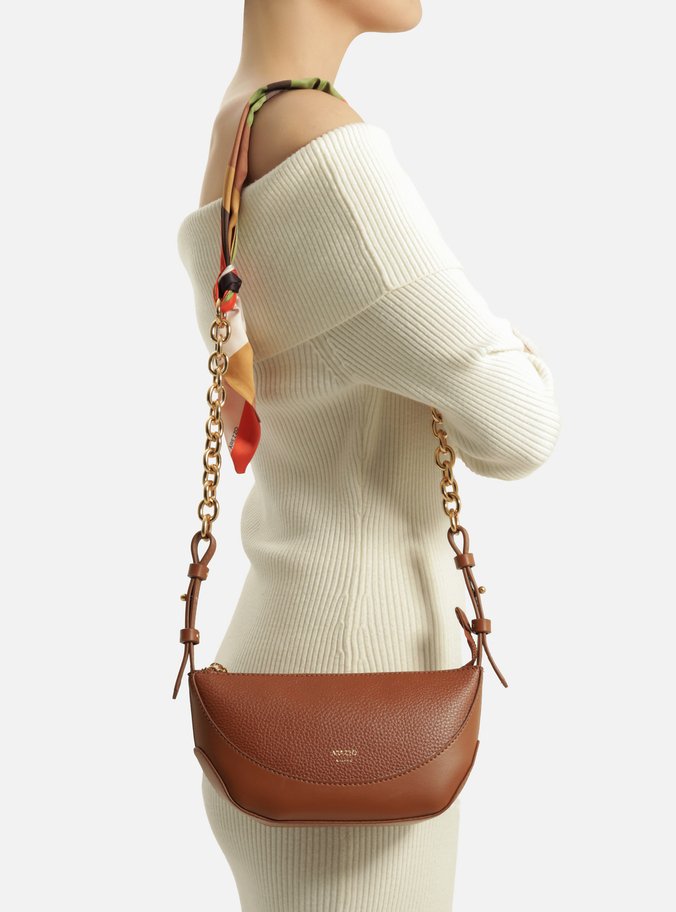 Bolsa Tiracolo Marrom Pequena Alça Lenço