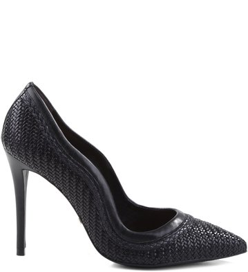 Scarpin Trançado Preto